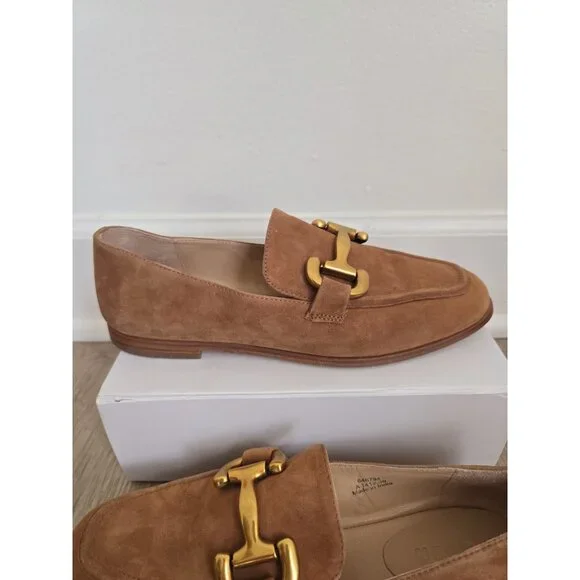 Boden Iris Snaffle Loafers Shoes Horsebit Suede Leather 39 8 Tan Brown Slip On - Picture 3 of 11